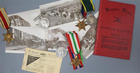 Military: WWI & WW2 medals and ephemera etc. including postcards.